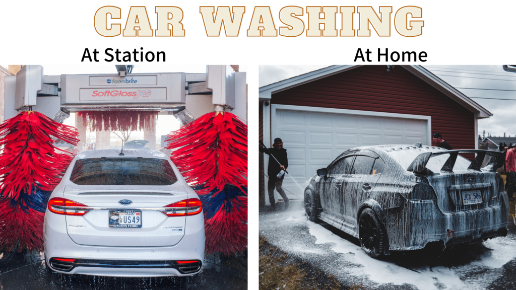 Two ways to car wash and vacuum