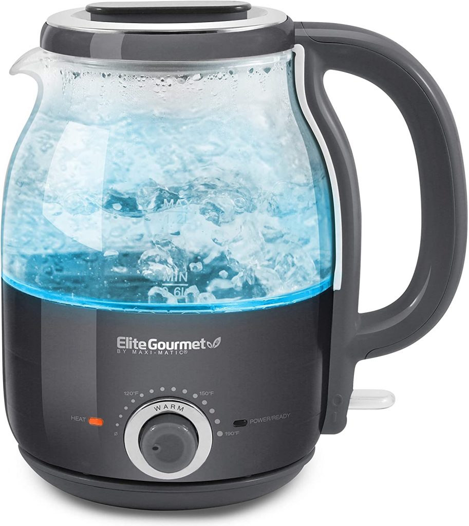 Electric Kettle Temperature Control Glass Hot Water Boiler with 4Colors  LED,1.7L
